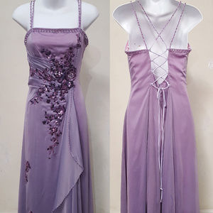 Hand Embellished Purple Gown by an Artisan